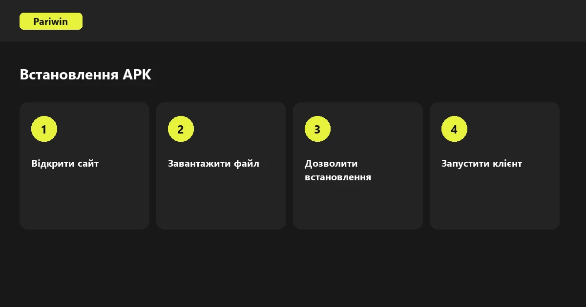 Встановлення Pariwin на пристрій андроїд